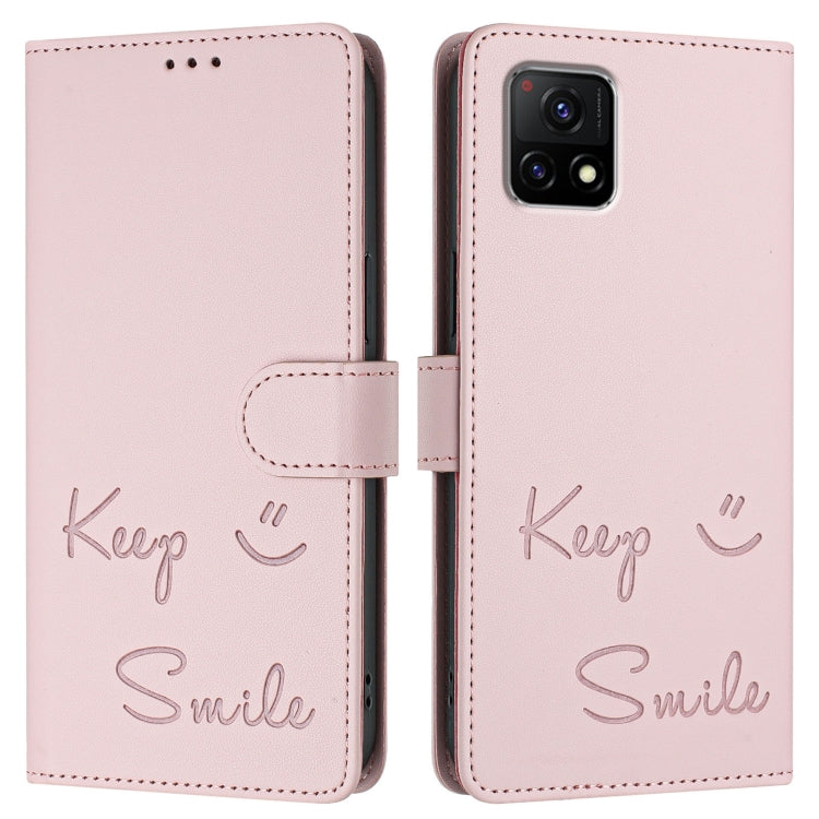 For vivo Y52S 5G / iQOO U3 Smile Embossing RFID Leather Phone Case