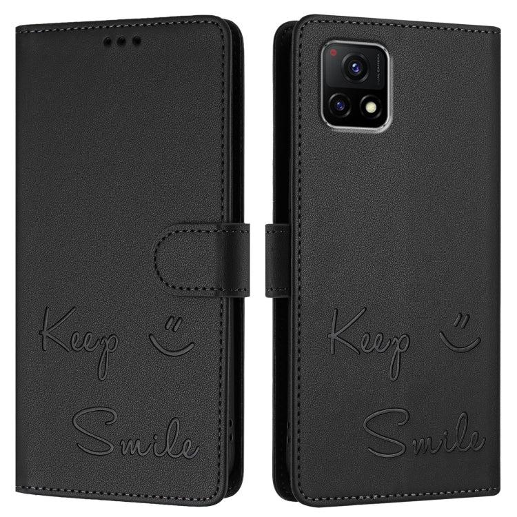 For vivo Y52S 5G / iQOO U3 Smile Embossing RFID Leather Phone Case