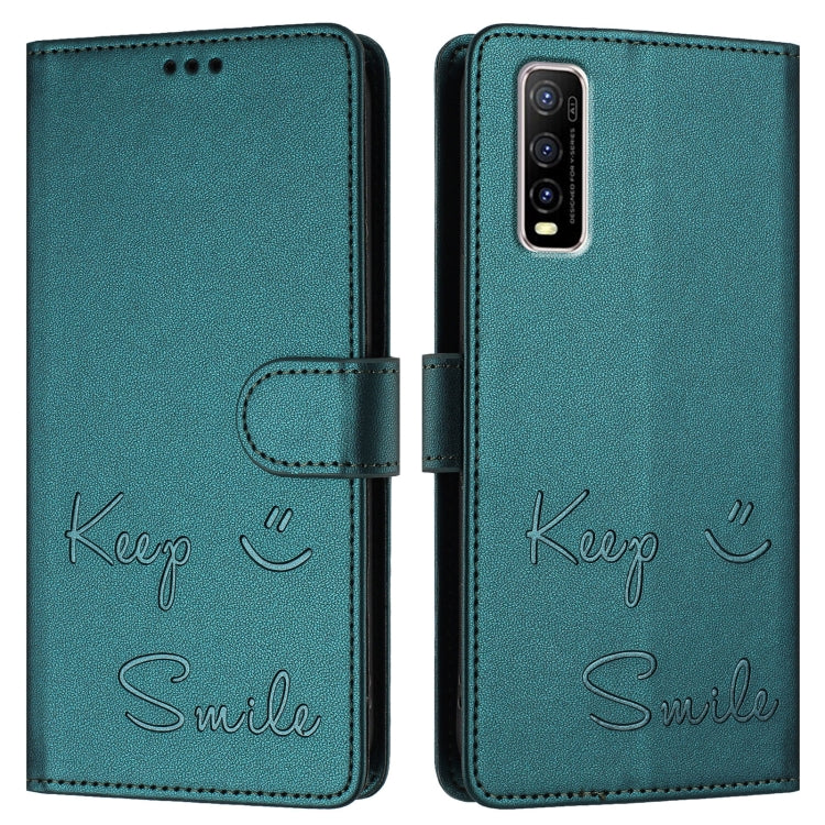 For vivo Y70S Smile Embossing RFID Leather Phone Case