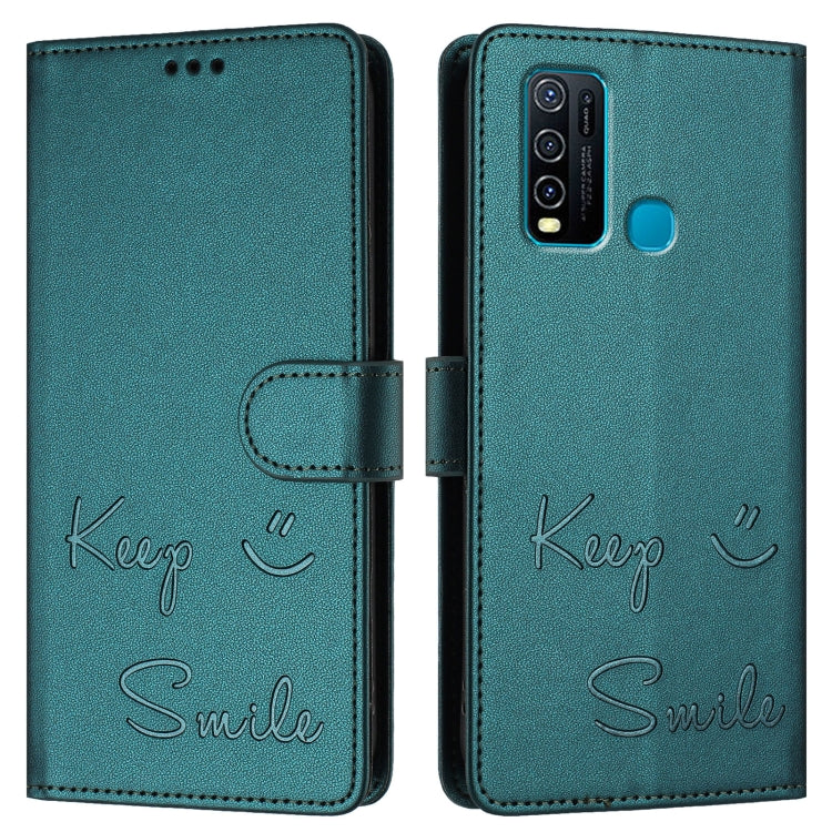 For vivo Y30 4G Global  Smile Embossing RFID Leather Phone Case