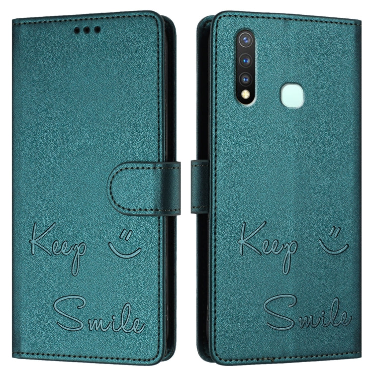 For vivo Y19 / U3 / Y5S / Z5i / U20 Smile Embossing RFID Leather Phone Case