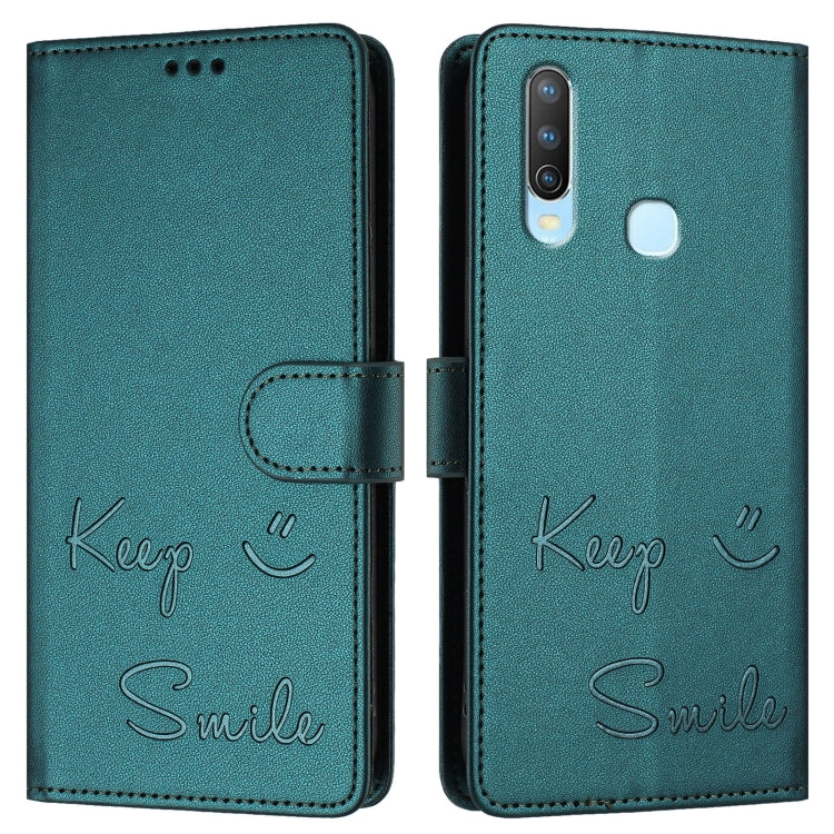 For vivo Y17 / Y15 / Y12 / Y11 Smile Embossing RFID Leather Phone Case