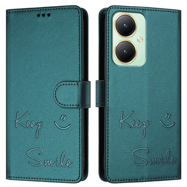 For vivo Y27 4G 2023 Global Smile Embossing RFID Leather Phone Case