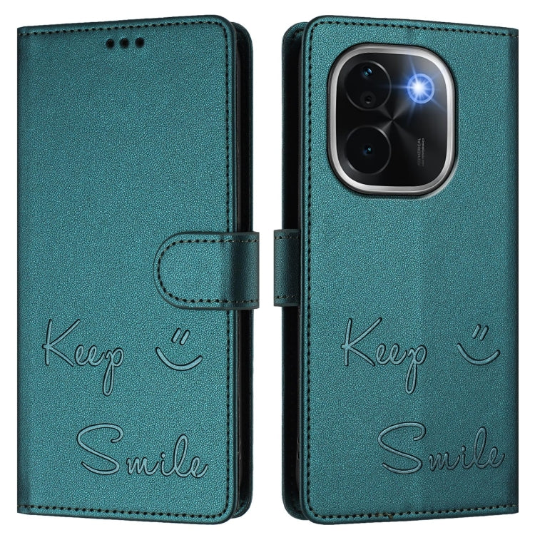 For vivo iQOO Z9s Pro 5G India Smile Embossing RFID Leather Phone Case