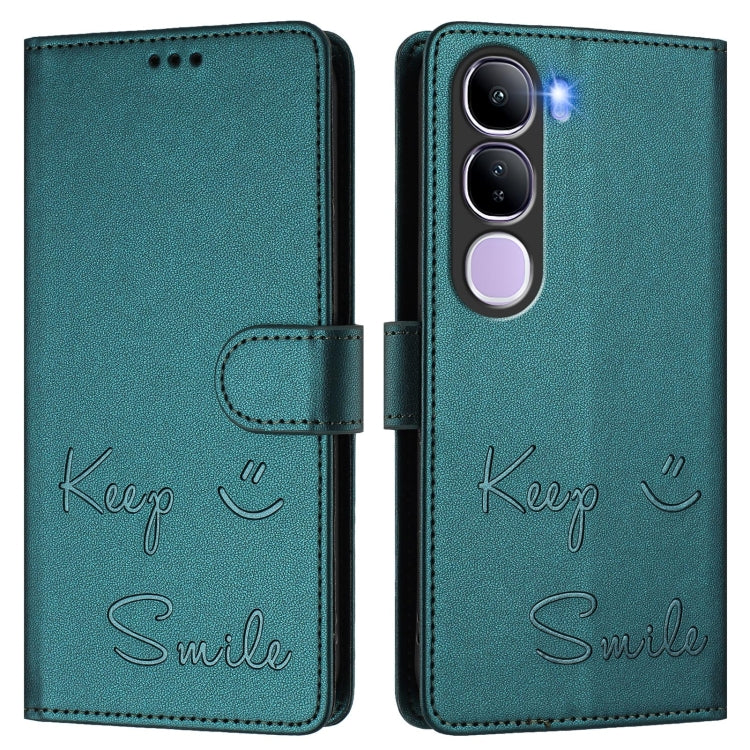For vivo V40 Lite 5G IDN Smile Embossing RFID Leather Phone Case