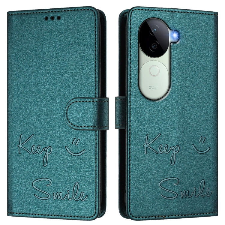For vivo V40e 5G India Smile Embossing RFID Leather Phone Case