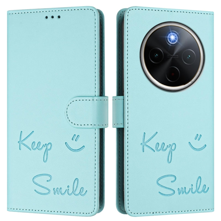 For vivo Y300 Pro Smile Embossing RFID Leather Phone Case