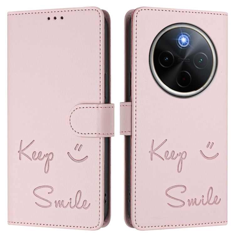 For vivo Y300 Pro Smile Embossing RFID Leather Phone Case