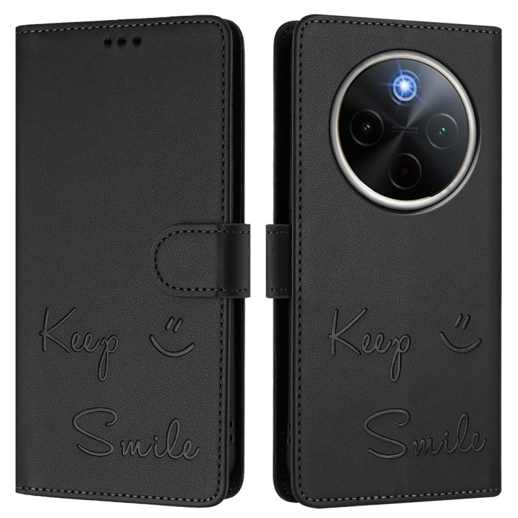 For vivo Y300 Pro Smile Embossing RFID Leather Phone Case