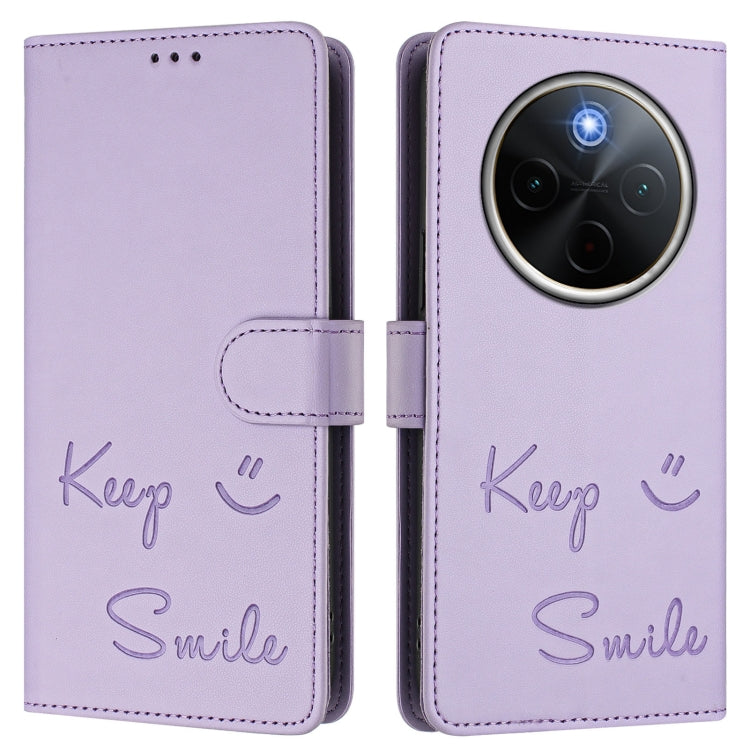 For vivo Y300 Pro Smile Embossing RFID Leather Phone Case
