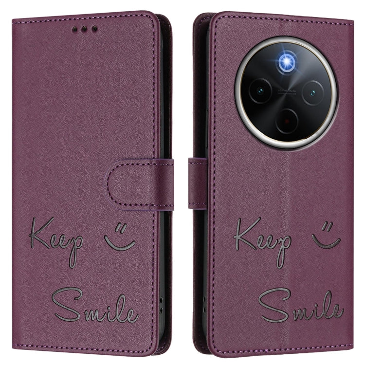 For vivo Y300 Pro Smile Embossing RFID Leather Phone Case