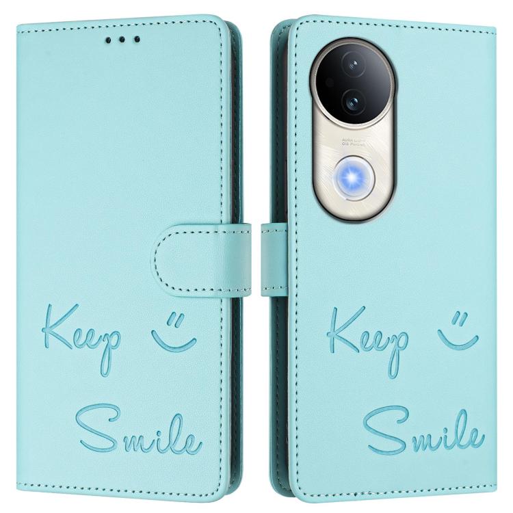 For vivo S20 5G Smile Embossing RFID Leather Phone Case