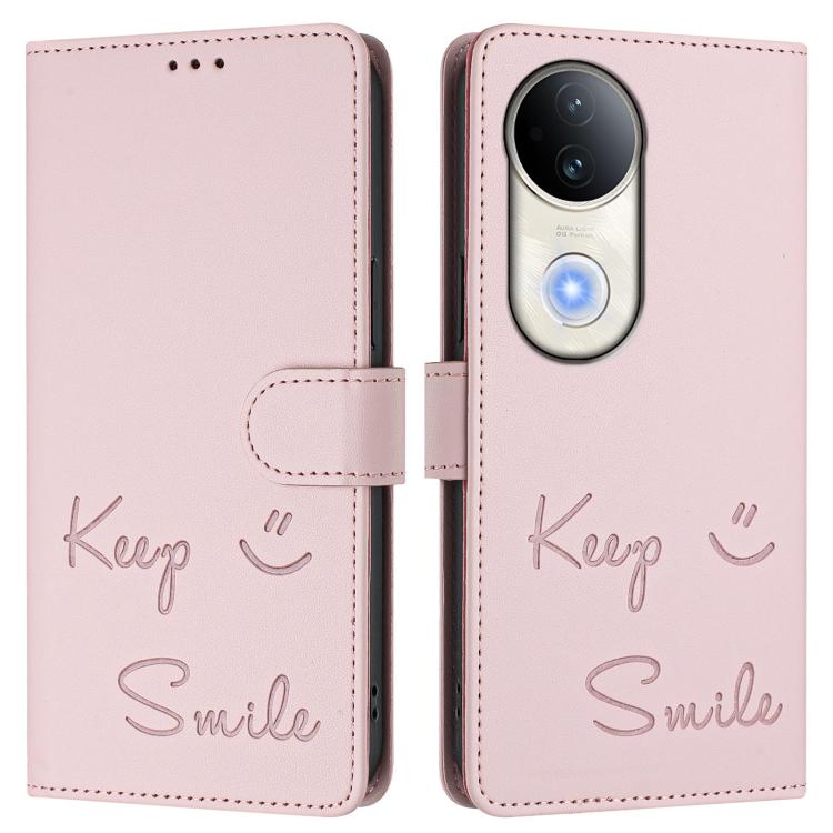 For vivo S20 5G Smile Embossing RFID Leather Phone Case