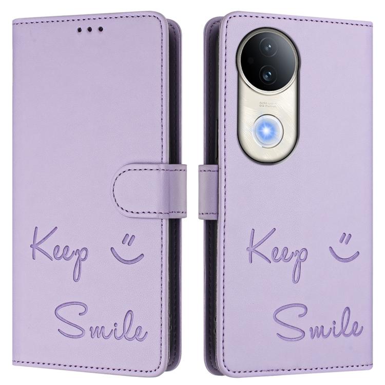 For vivo S20 5G Smile Embossing RFID Leather Phone Case