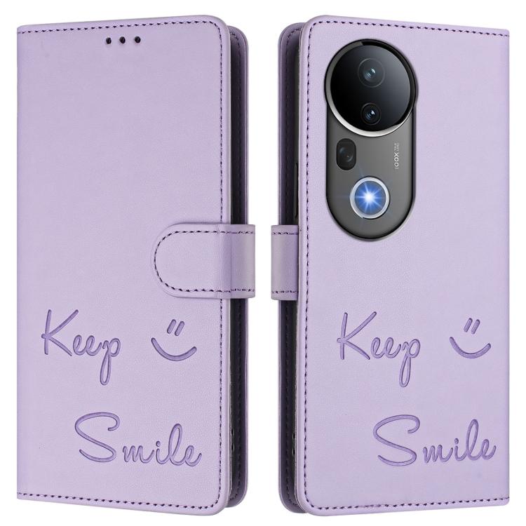 For vivo S20 Pro 5G Smile Embossing RFID Leather Phone Case