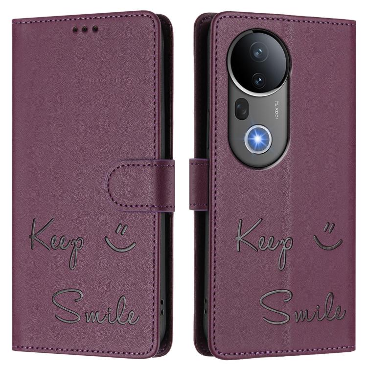 For vivo S20 Pro 5G Smile Embossing RFID Leather Phone Case