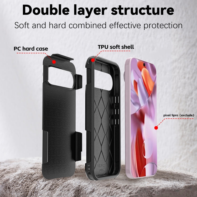 For Google Pixel 9 Pro RedPepper Armor PC Hybrid TPU Phone Case - Black