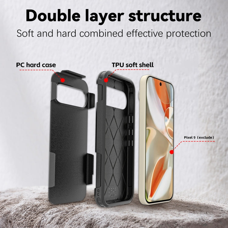 For Google Pixel 9 RedPepper Armor PC Hybrid TPU Phone Case - Black