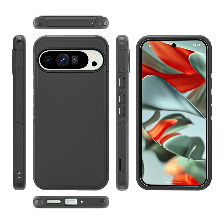 For Google Pixel 9 Pro XL RedPepper Armor PC Hybrid TPU Phone Case - Black