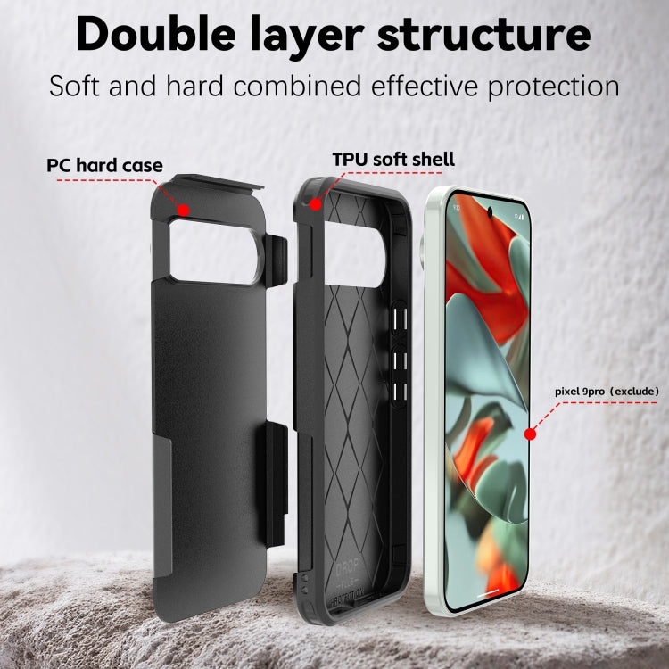 For Google Pixel 9 Pro XL RedPepper Armor PC Hybrid TPU Phone Case - Black