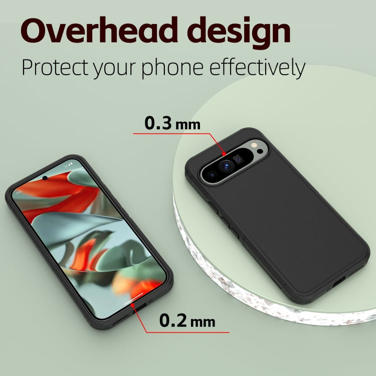 For Google Pixel 9 Pro XL RedPepper Armor PC Hybrid TPU Phone Case - Black