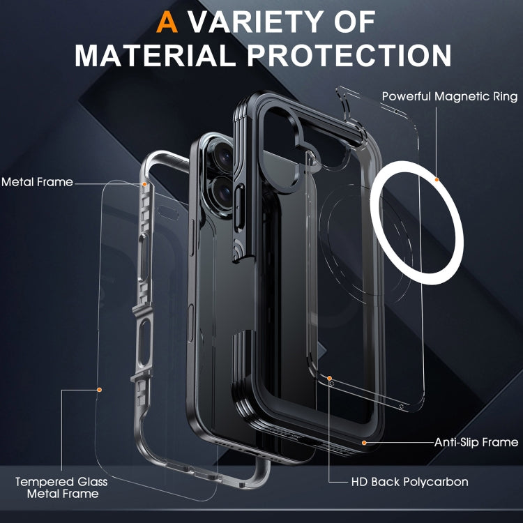 For iPhone 16 RedPepper Tempered Glass MagSafe Phone Case