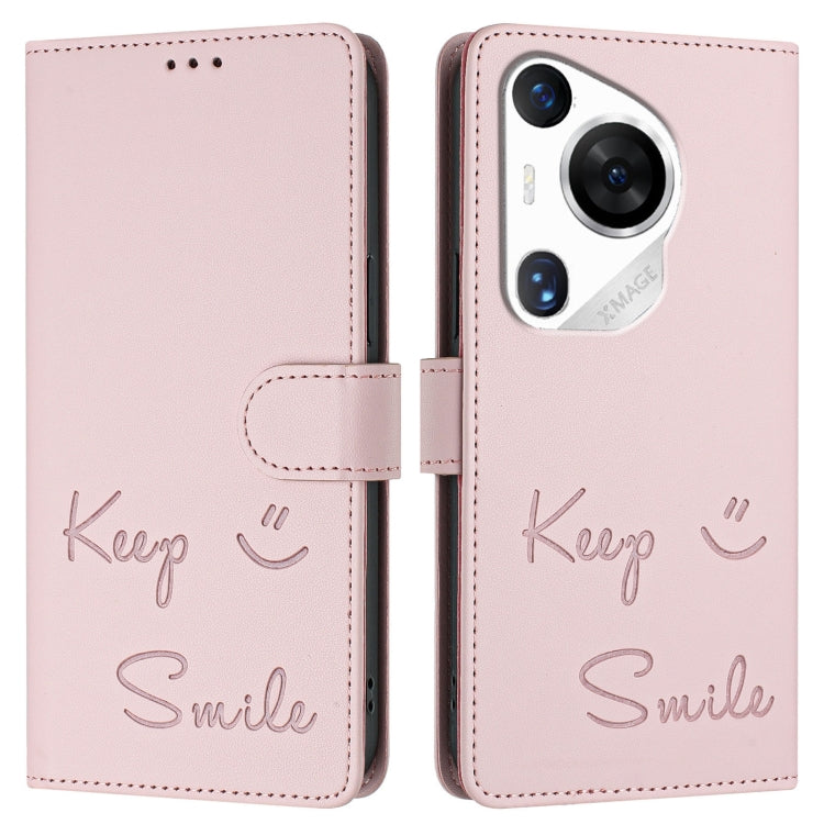 For Huawei Pura 70 Pro Smile Embossing RFID Leather Phone Case