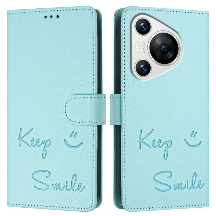 For Huawei Pura 70 Smile Embossing RFID Leather Phone Case