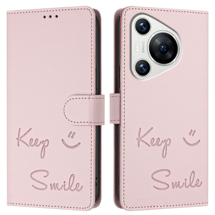 For Huawei Pura 70 Smile Embossing RFID Leather Phone Case