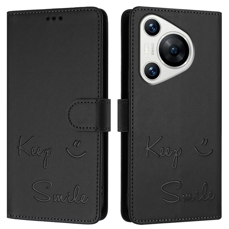 For Huawei Pura 70 Smile Embossing RFID Leather Phone Case