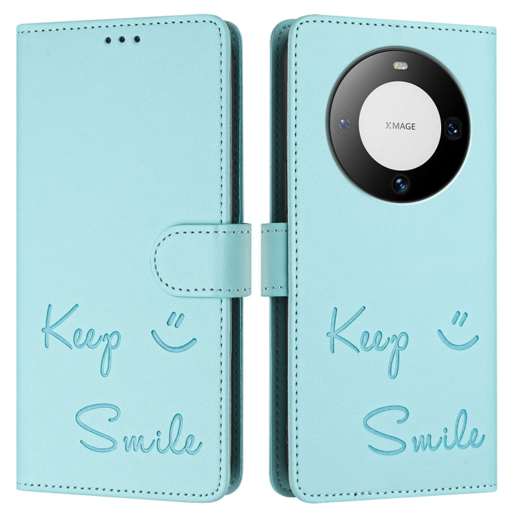 For Huawei Mate 60 Smile Embossing RFID Leather Phone Case