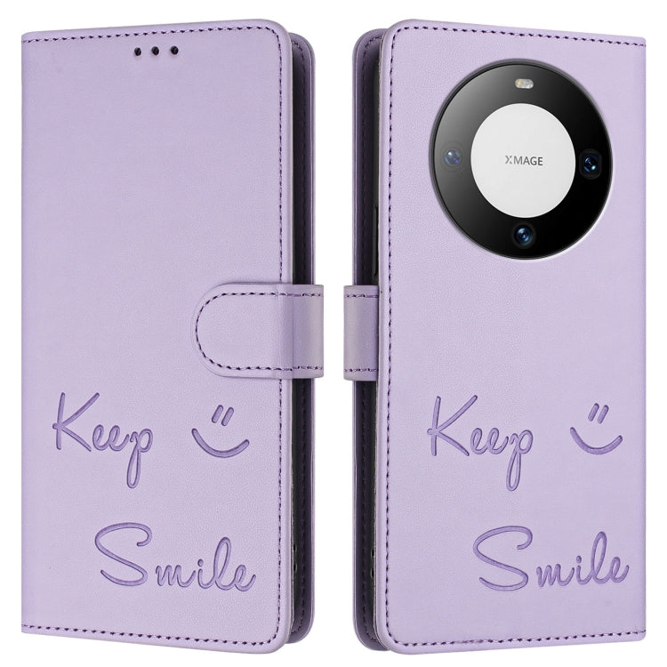 For Huawei Mate 60 Smile Embossing RFID Leather Phone Case