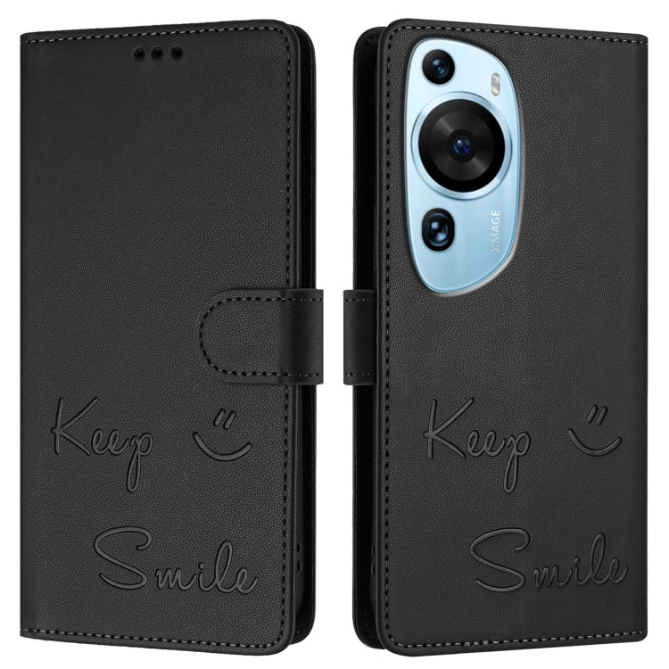 For Huawei P60 Art Smile Embossing RFID Leather Phone Case