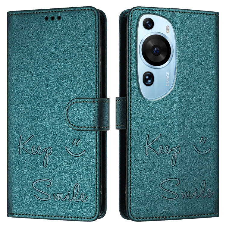 For Huawei P60 Art Smile Embossing RFID Leather Phone Case