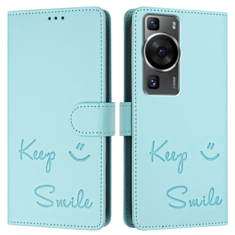 For Huawei P60 / P60 Pro Smile Embossing RFID Leather Phone Case