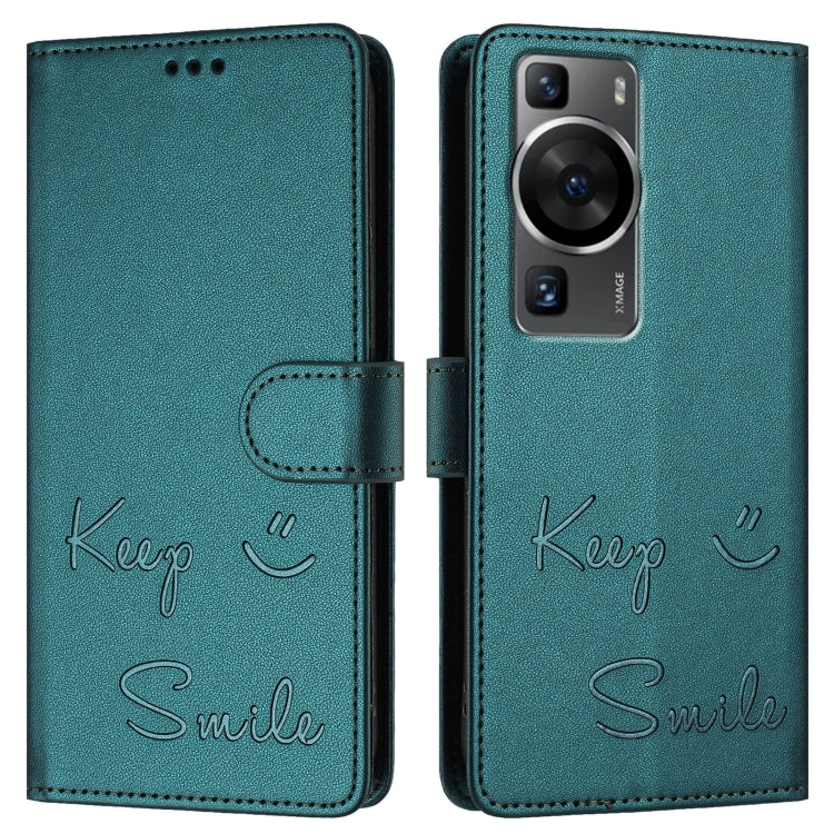 For Huawei P60 / P60 Pro Smile Embossing RFID Leather Phone Case