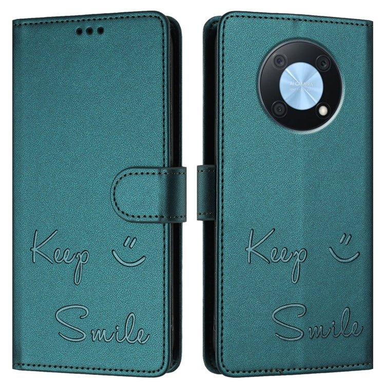 For Huawei nova Y90 Smile Embossing RFID Leather Phone Case