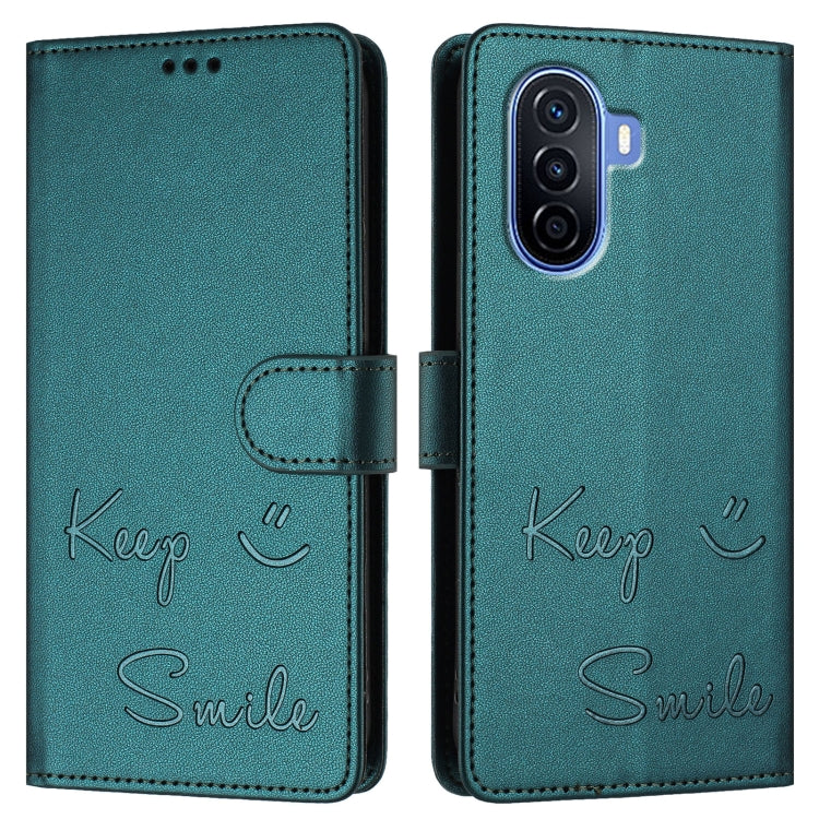 For Huawei nova Y70 Plus Smile Embossing RFID Leather Phone Case