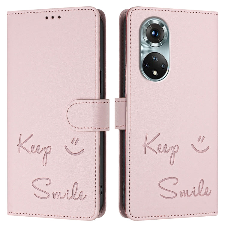 For Huawei nova 9 Smile Embossing RFID Leather Phone Case