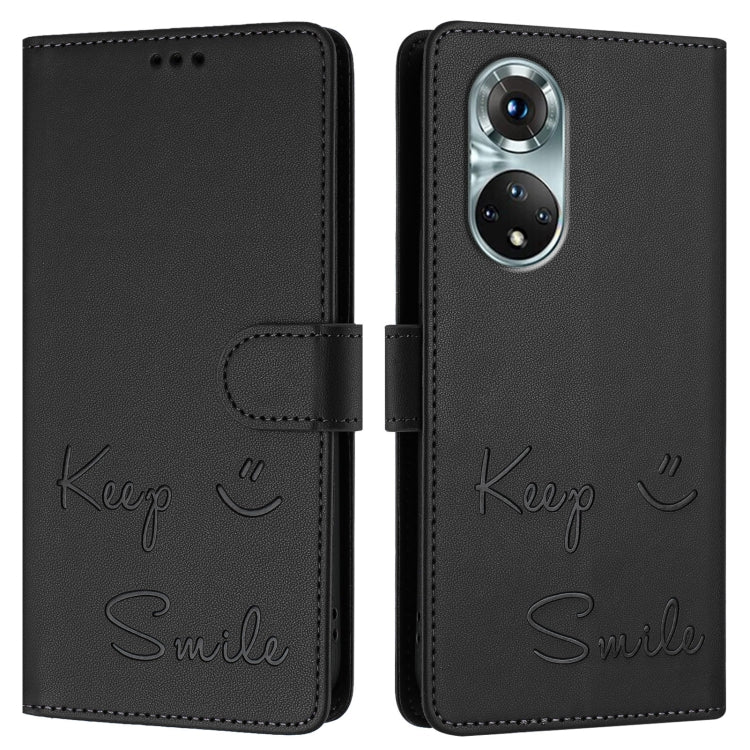 For Huawei nova 9 Smile Embossing RFID Leather Phone Case