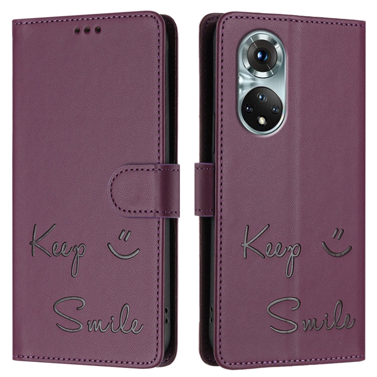 For Huawei nova 9 Smile Embossing RFID Leather Phone Case