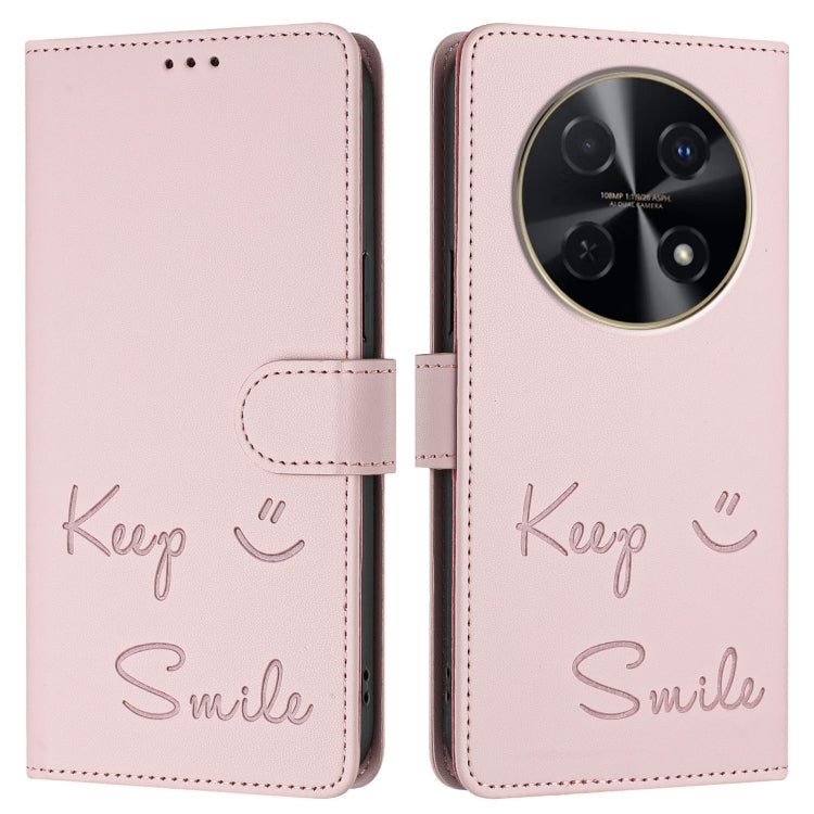 For Huawei nova 12i 4G Global Smile Embossing RFID Leather Phone Case