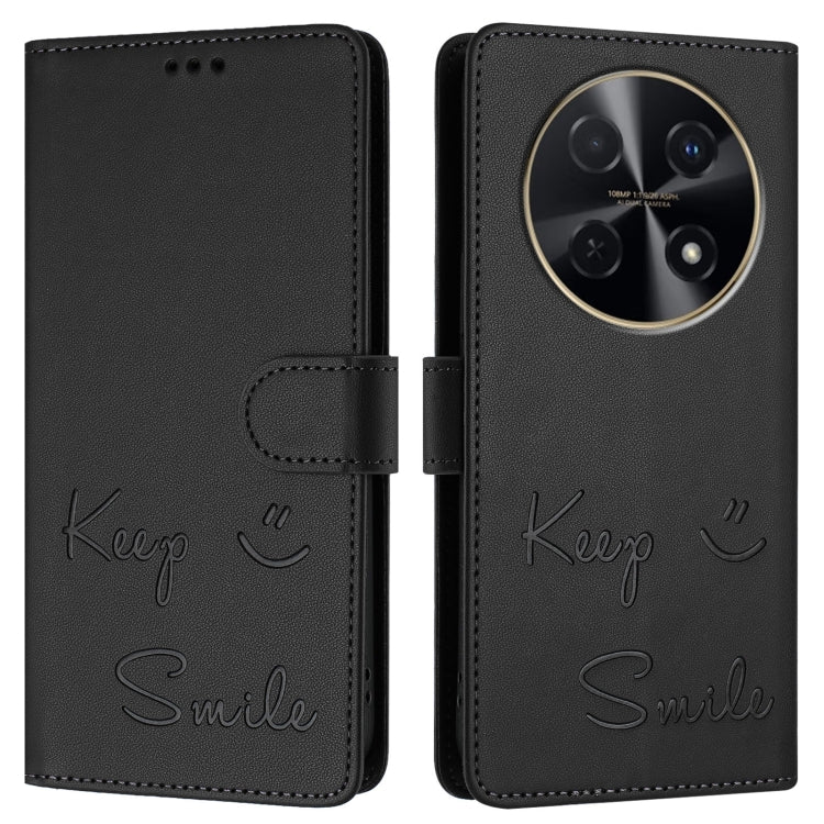 For Huawei nova 12i 4G Global Smile Embossing RFID Leather Phone Case