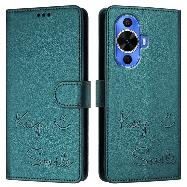 For Huawei nova 12s 4G Global Smile Embossing RFID Leather Phone Case