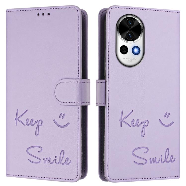 For Huawei nova 13 / nova 12 Smile Embossing RFID Leather Phone Case