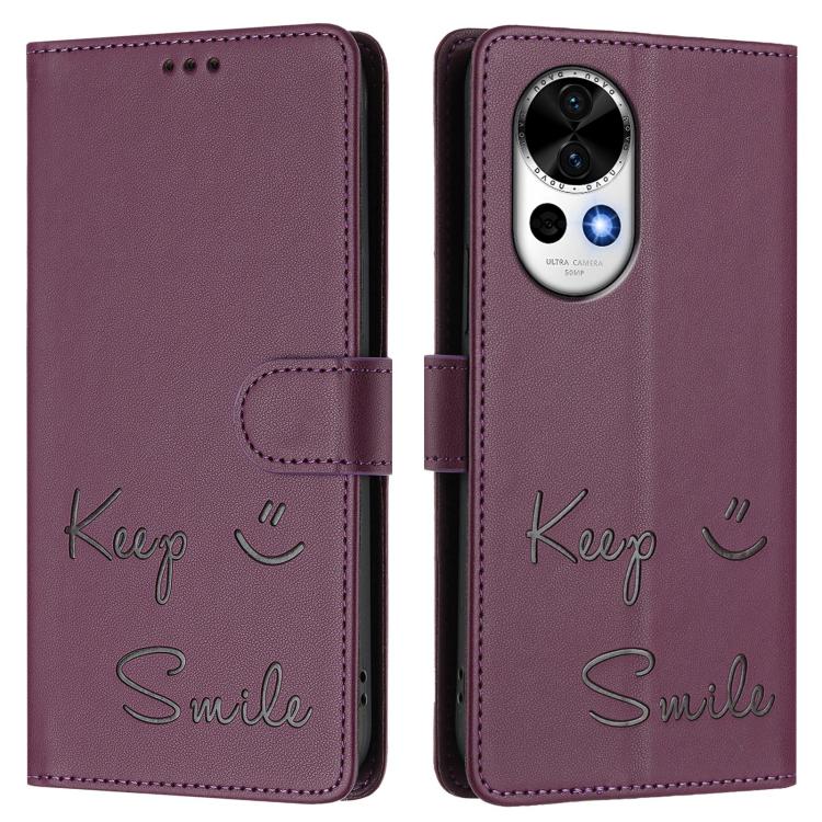 For Huawei nova 13 / nova 12 Smile Embossing RFID Leather Phone Case