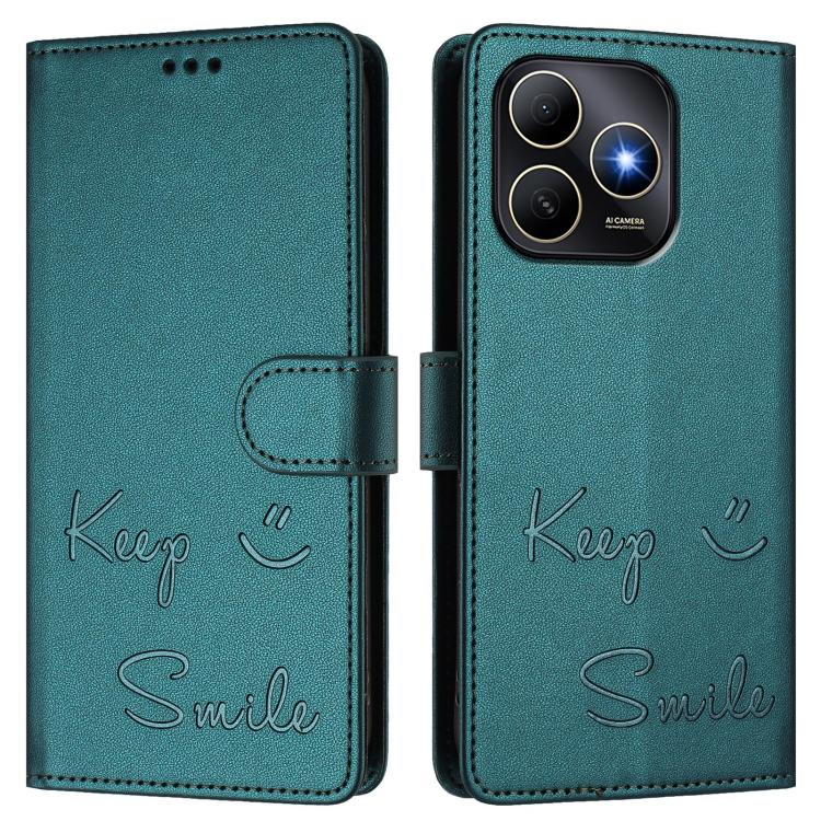 For Huawei Enjoy 80s Smile Embossing RFID Leather Phone Case