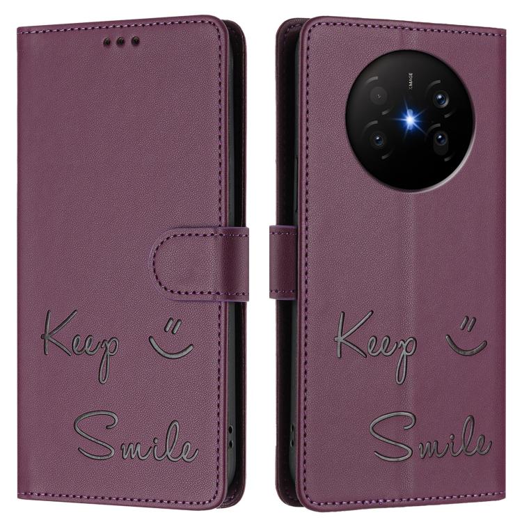For Huawei Mate 70 Air Smile Embossing RFID Leather Phone Case
