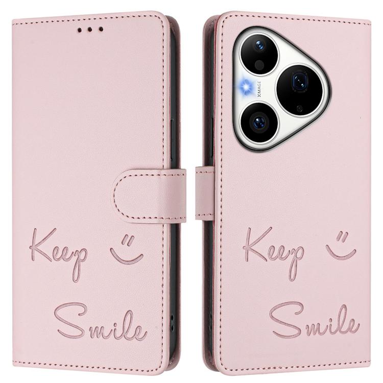 For Huawei Pura 90 Pro Smile Embossing RFID Leather Phone Case