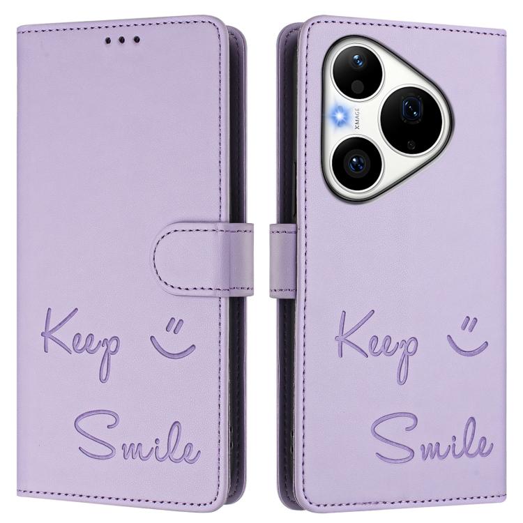 For Huawei Pura 90 Pro Smile Embossing RFID Leather Phone Case